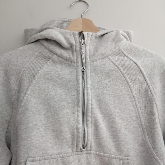 Lululemon Scuba Oversized 1/2 Zip Hoodie Heathered Core Ultra Light Gray M/L - Picture 5 of 16